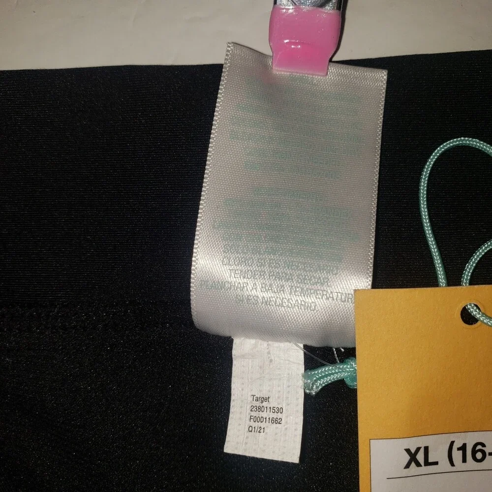 KONA SOL Womens Medium Coverage Shortie Shorts Black Bikini Bottoms Size XL NEW
